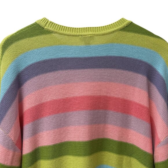 Torrid Sweater Large (Torrid 0) Harley Pastel Stripe Cotton Blend Crew Neck - Picture 7 of 12